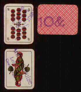 VS + RS Druck auf zerschnittene Skatkarte