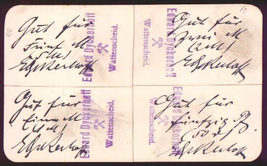 10,- Mark auf RS einer Visitenkarte